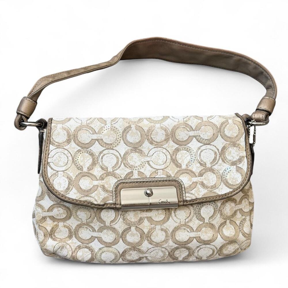 Coach Kristin Op Art sequin monogram shoulder bag